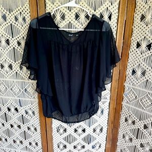 Adorable A.N.A A New Approach Black sheer top in S